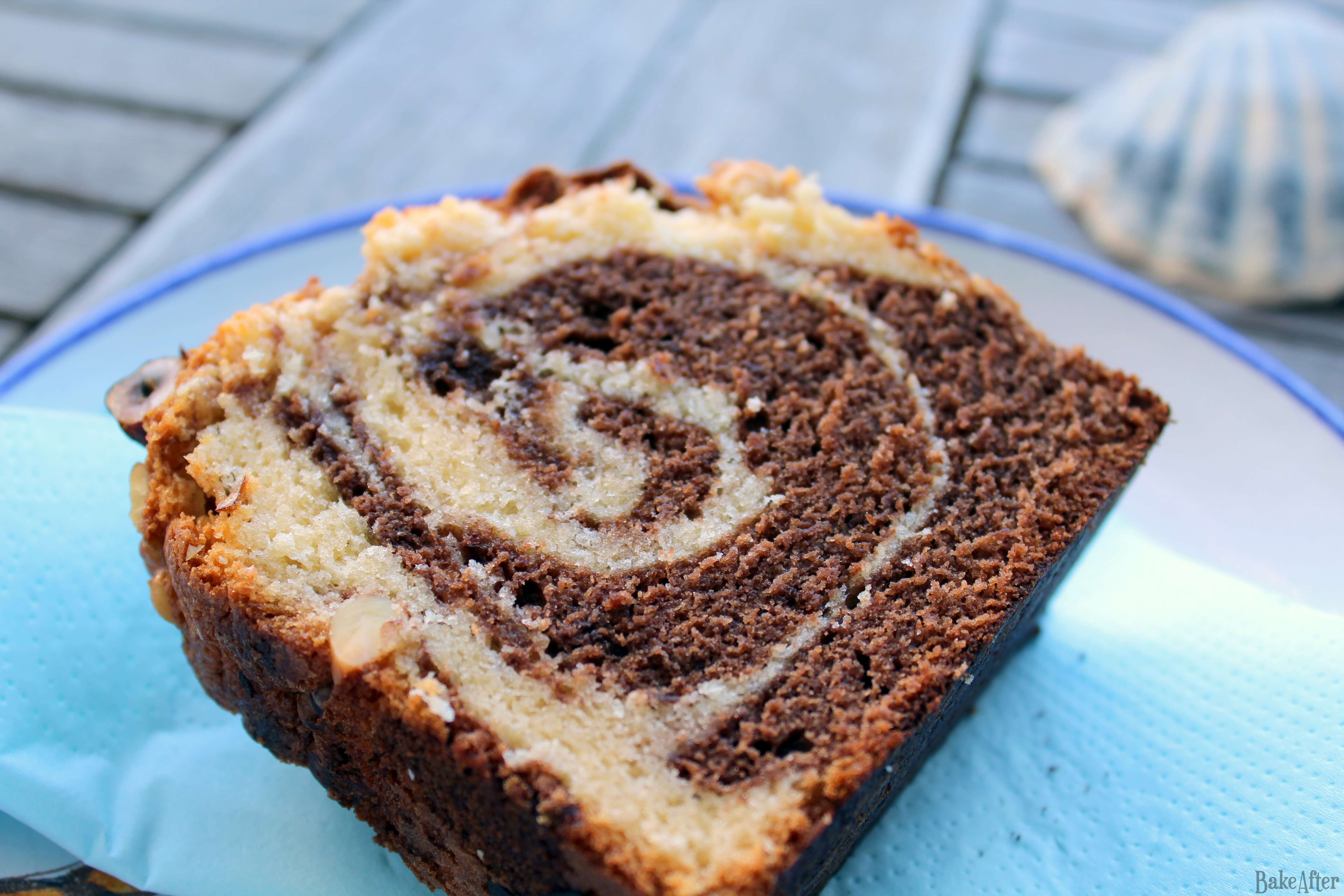 Chocolate Marble Swirl Cake with Hazelnuts · Bake After Recipe