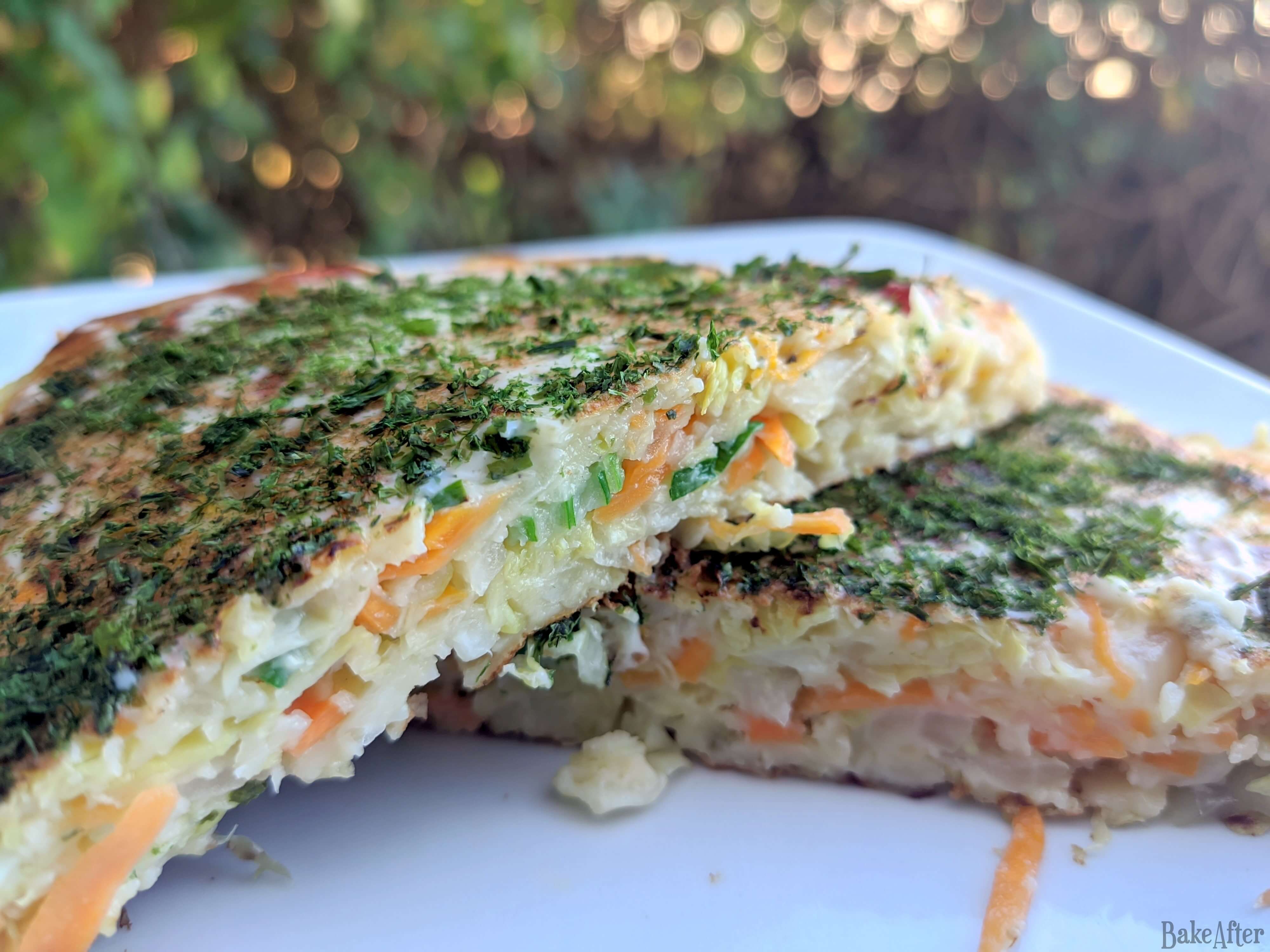 Japanese Okonomiyaki with Imitation Crab · Bake After Recipe
