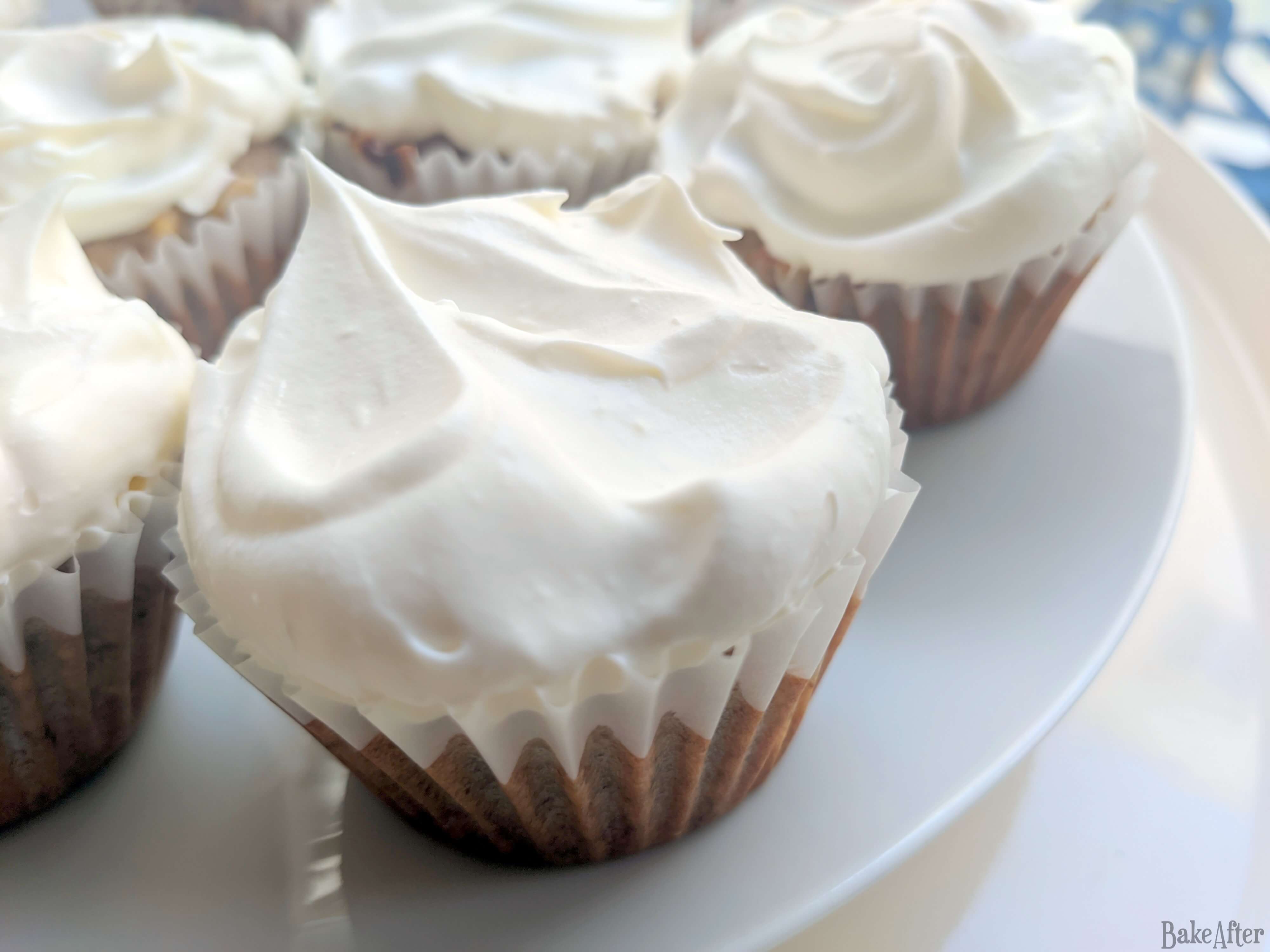 Fluffy Banana Cupcakes with Mascarpone Cream Frosting · Bake After Recipe