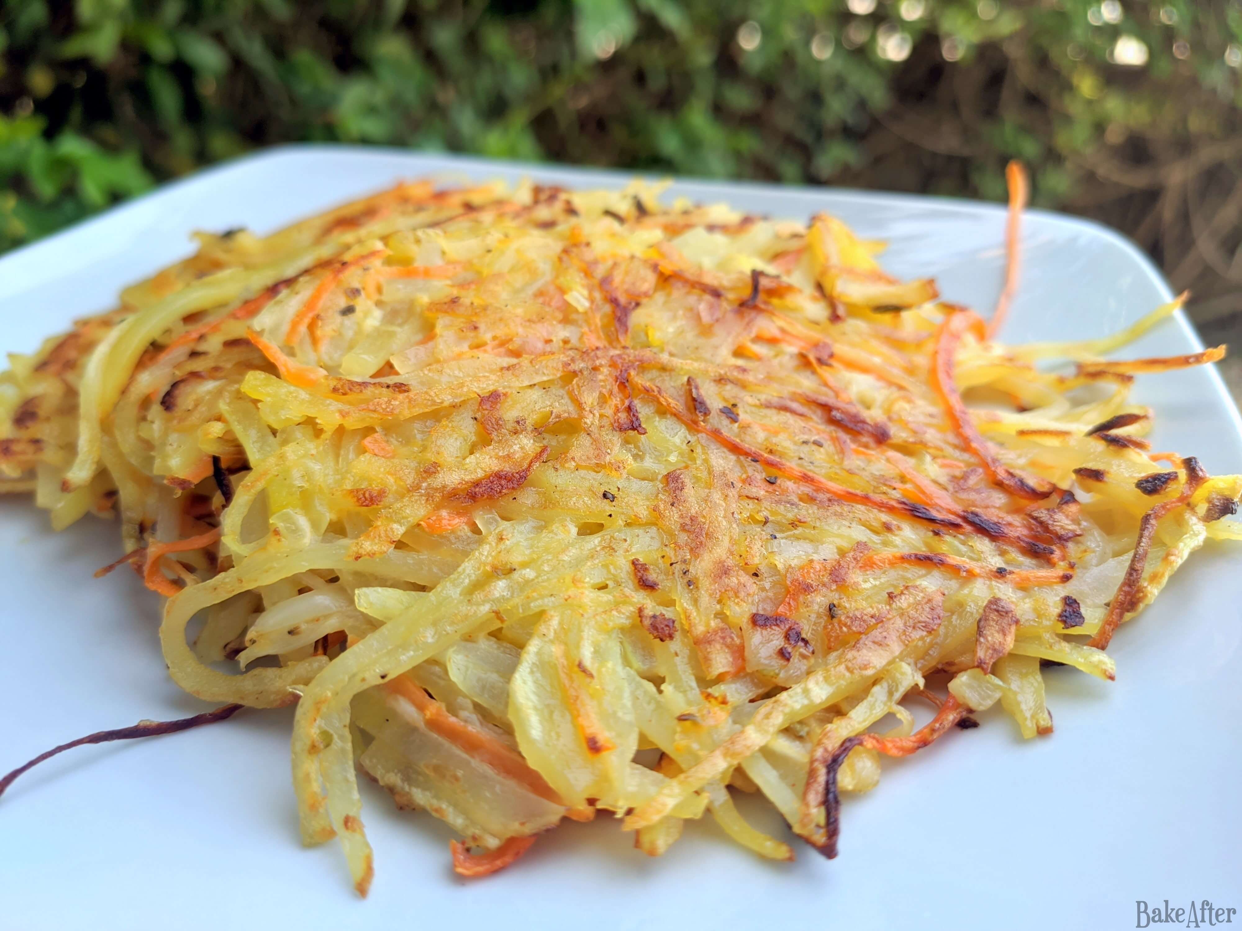 Thinly Sliced Crispy Potato & Carrot Fritters · Bake After Recipe