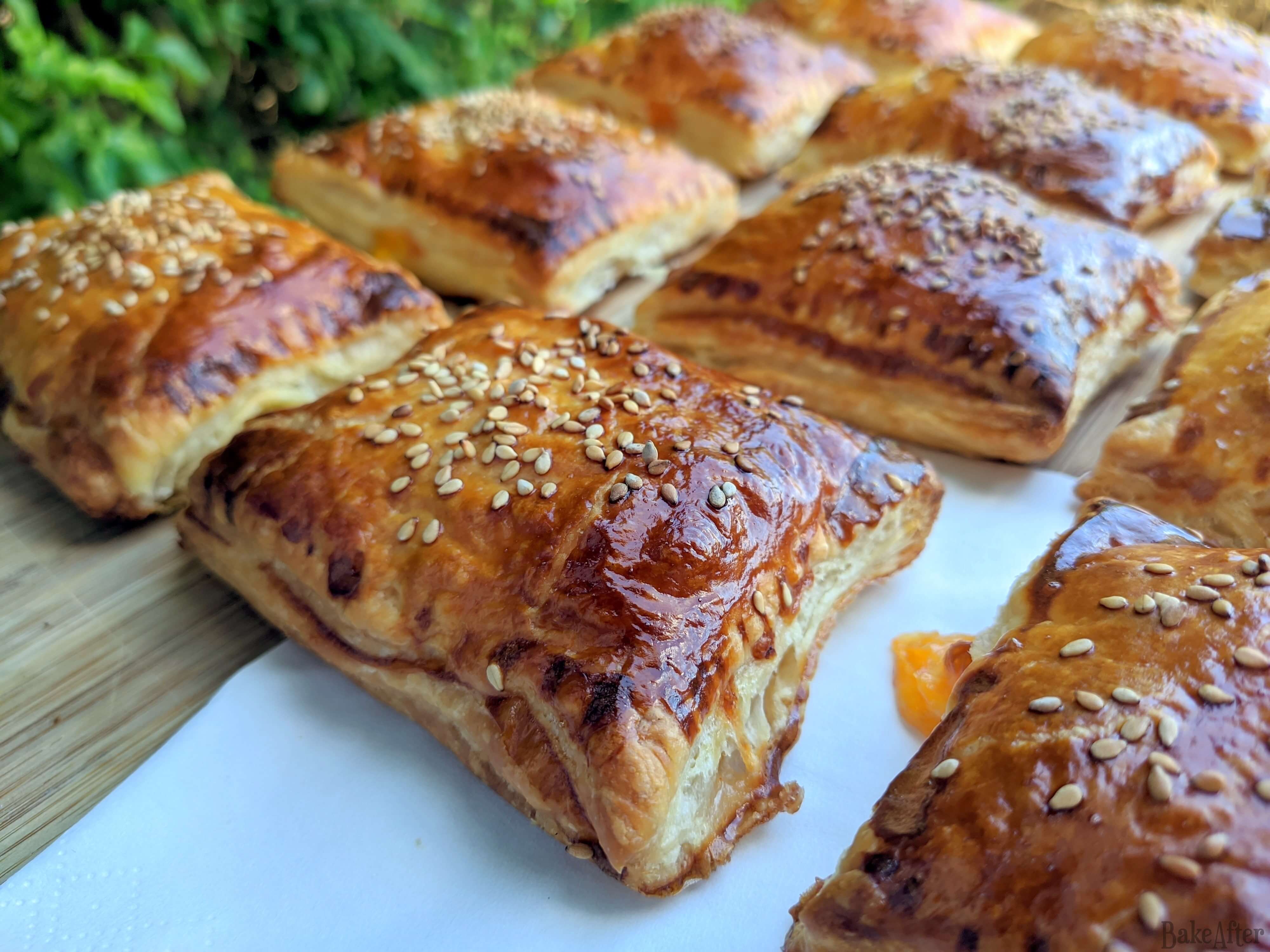 Portuguese Bakery-Style Ham and Cheese Puff Pastry Crispy Turnovers · Bake After Recipe