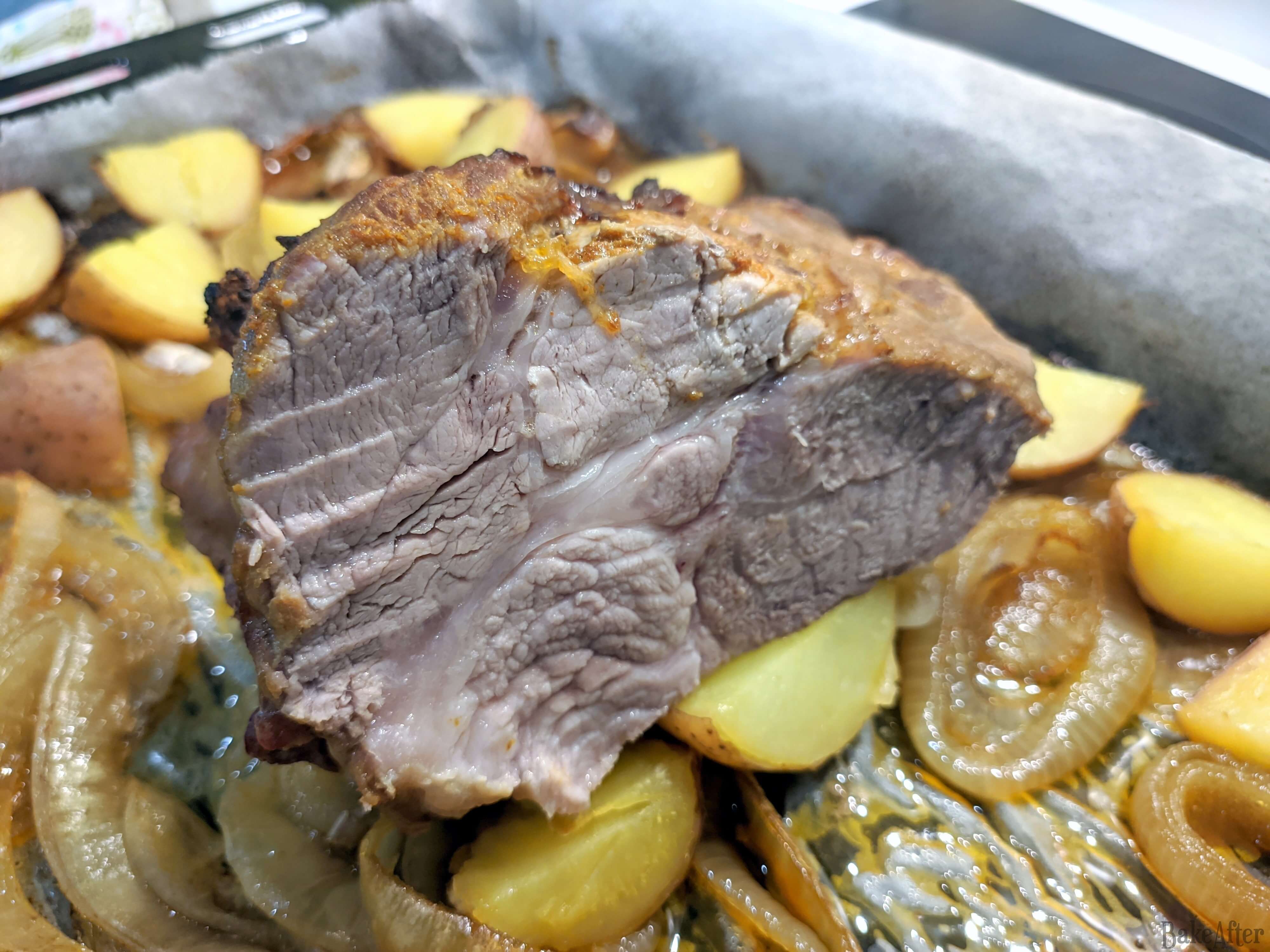 Smoky Paprika Roasted Pork Neck with Golden Potatoes · Bake After Recipe