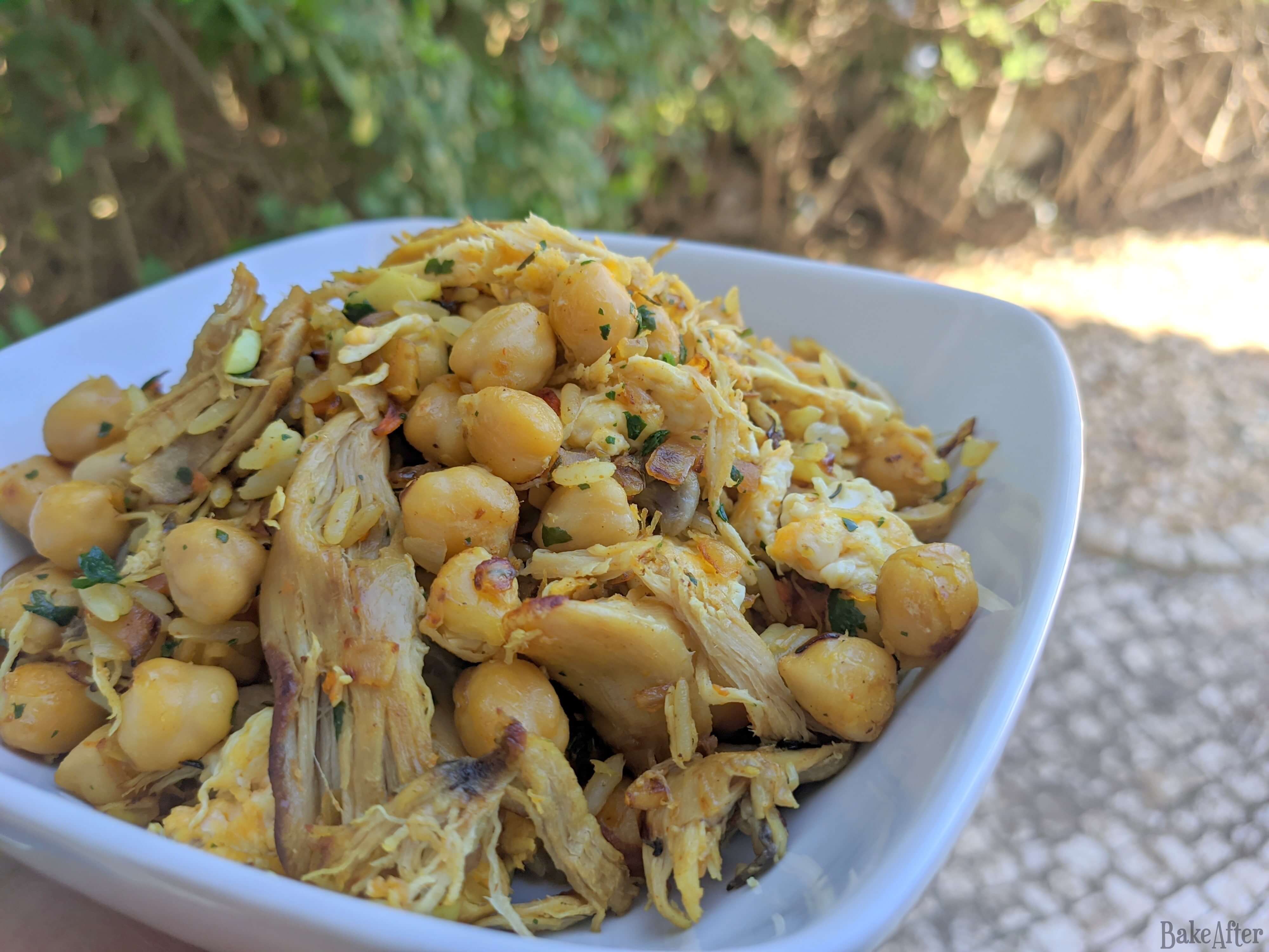 Mediterranean Chicken Chickpea Stir Fry Fried Rice · Bake After Recipe