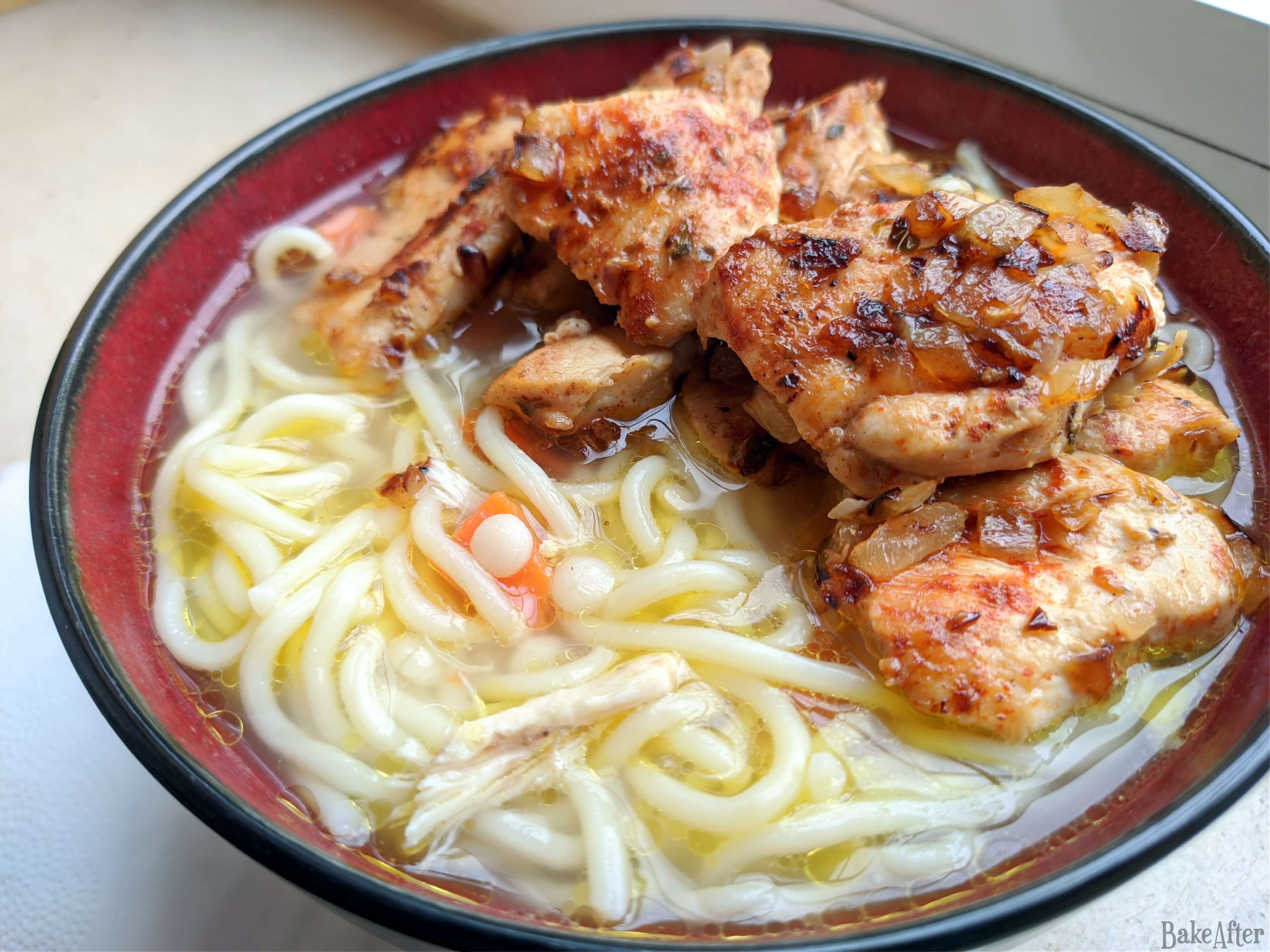Easy Chicken Udon Soup with Paprika Chicken · Bake After Recipe
