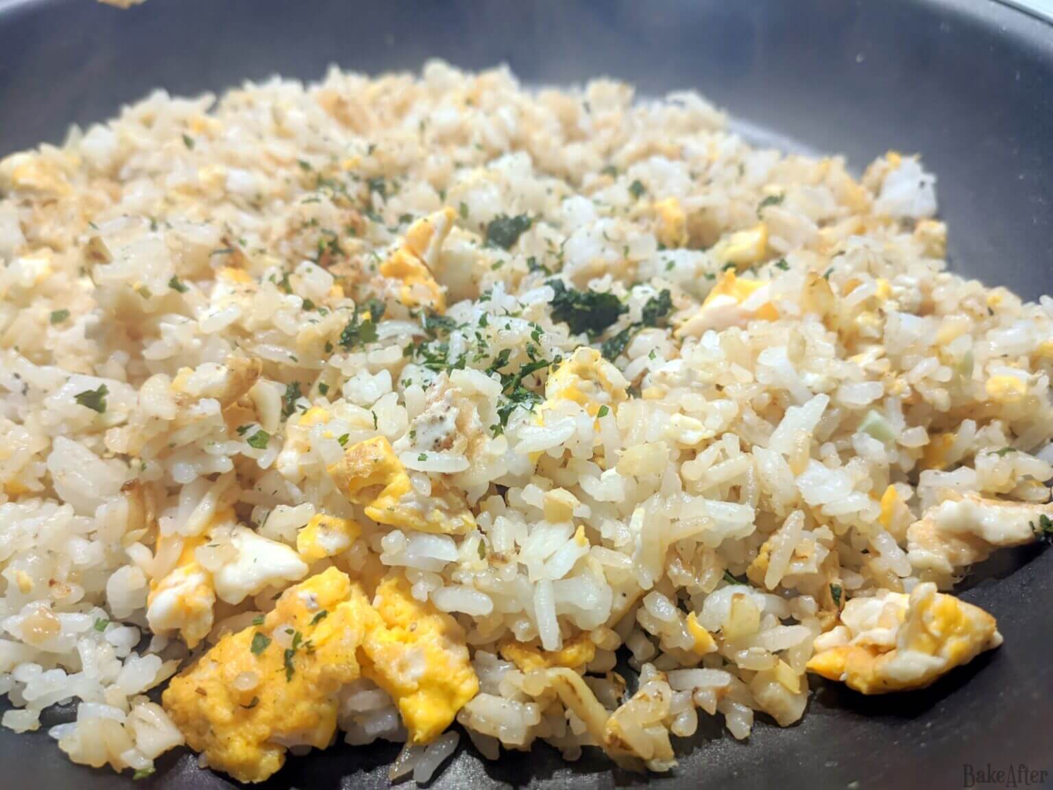 Easy Garlic Extra Egg Fried Rice · Bake After Recipe